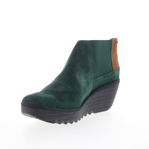 Fly London Yego YEGO400FLY-005 Womens Green Suede Ankle & Booties Boots