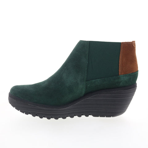 Fly London Yego YEGO400FLY-005 Womens Green Suede Ankle & Booties Boots