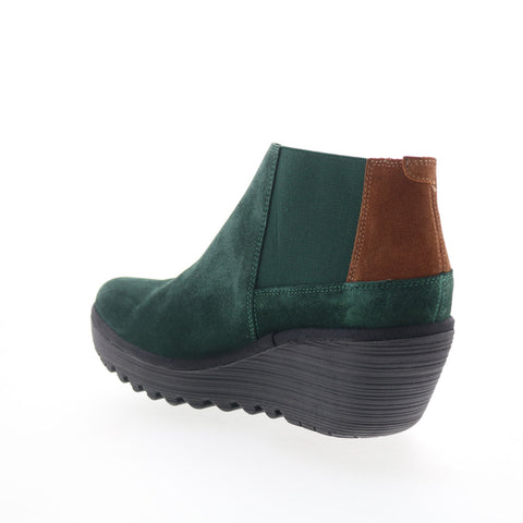 Fly London Yego YEGO400FLY-005 Womens Green Suede Ankle & Booties Boots