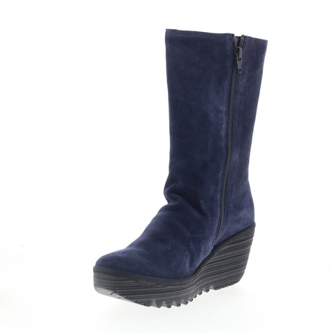 Fly London Yemy YEMY408FLY-003 Womens Blue Suede Casual Dress Boots