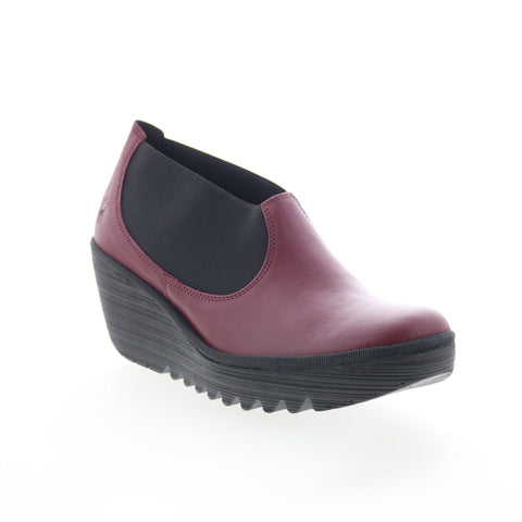 Fly London Yify YIFY447FLY-001 Womens Burgundy Leather Ankle & Booties Boots