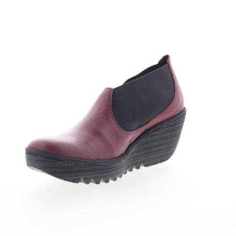 Fly London Yify YIFY447FLY-001 Womens Burgundy Leather Ankle & Booties Boots