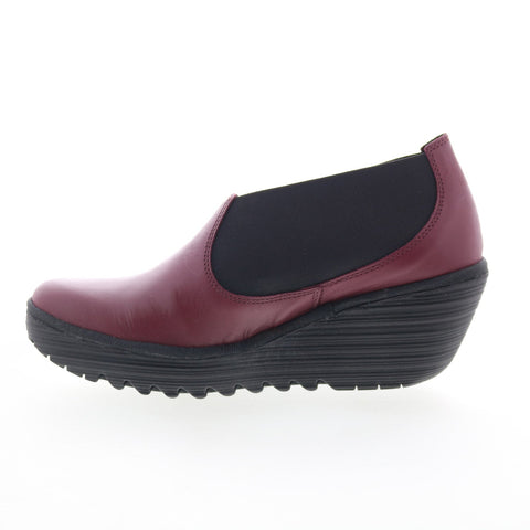 Fly London Yify YIFY447FLY-001 Womens Burgundy Leather Ankle & Booties Boots