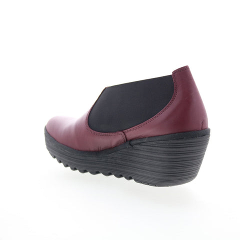 Fly London Yify YIFY447FLY-001 Womens Burgundy Leather Ankle & Booties Boots