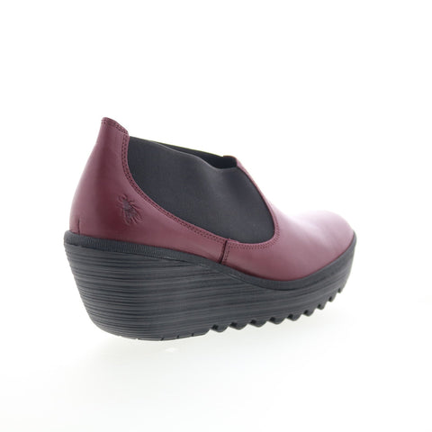 Fly London Yify YIFY447FLY-001 Womens Burgundy Leather Ankle & Booties Boots