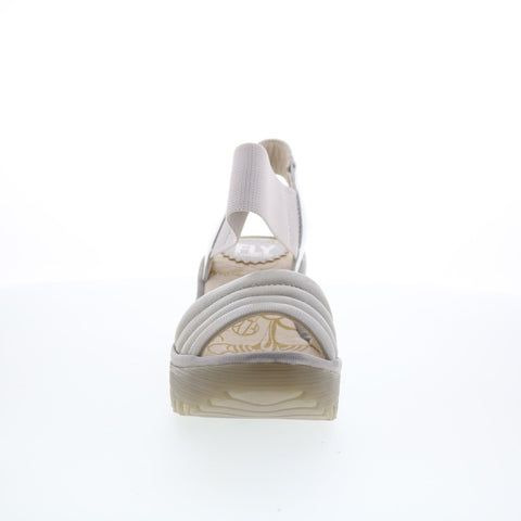 Fly London Yiko YIKO414FLY-001 Womens Beige Leather Wedges Sandals Shoes