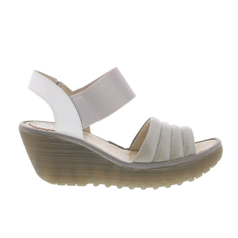 Fly London Yiko YIKO414FLY-001 Womens Beige Leather Wedges Sandals Shoes