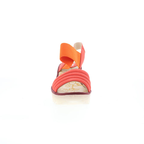 Fly London Yiko YIKO414FLY-003 Womens Red Leather Wedges Sandals Shoes