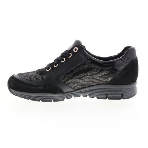 Mephisto Ylona Womens Black Leather Lace Up Lifestyle Sneakers Shoes