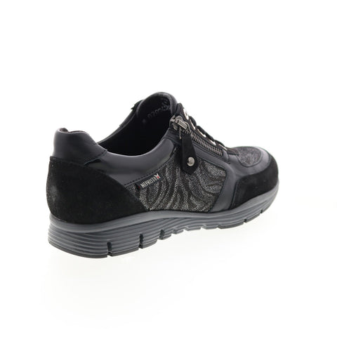 Mephisto Ylona Womens Black Leather Lace Up Lifestyle Sneakers Shoes
