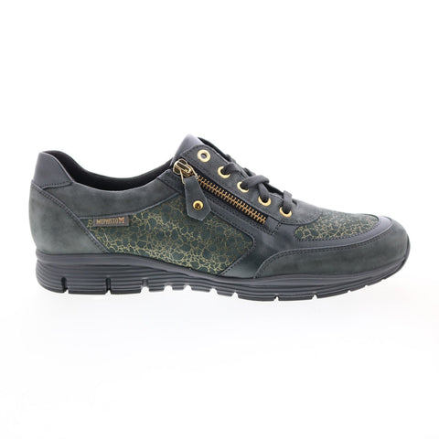 Mephisto Ylona Womens Gray Leather Lace Up Lifestyle Sneakers Shoes