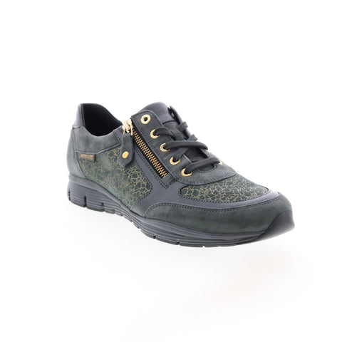 Mephisto Ylona Womens Gray Leather Lace Up Lifestyle Sneakers Shoes