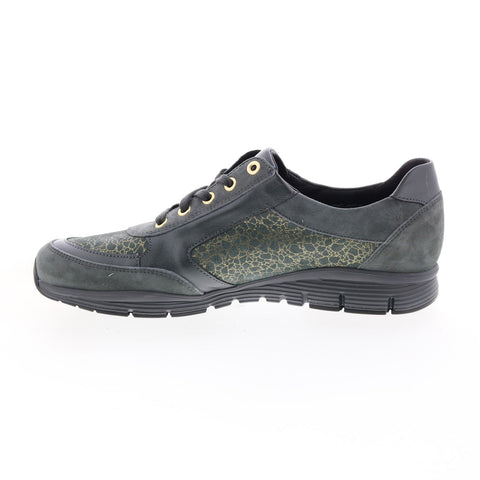 Mephisto Ylona Womens Gray Leather Lace Up Lifestyle Sneakers Shoes