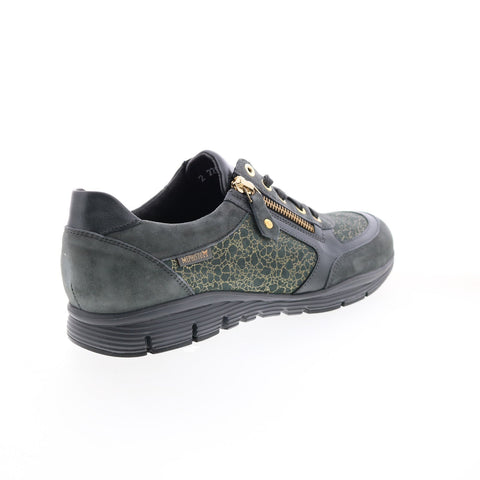 Mephisto Ylona Womens Gray Leather Lace Up Lifestyle Sneakers Shoes