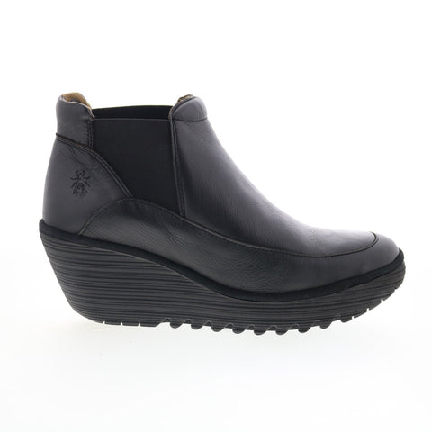 Fly London Yofi YOFI507FLY-000 Womens Black Leather Ankle & Booties Boots