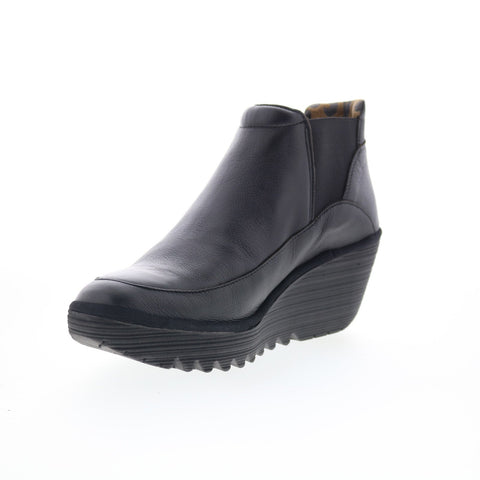 Fly London Yofi YOFI507FLY-000 Womens Black Leather Ankle & Booties Boots