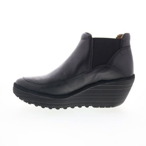 Fly London Yofi YOFI507FLY-000 Womens Black Leather Ankle & Booties Boots
