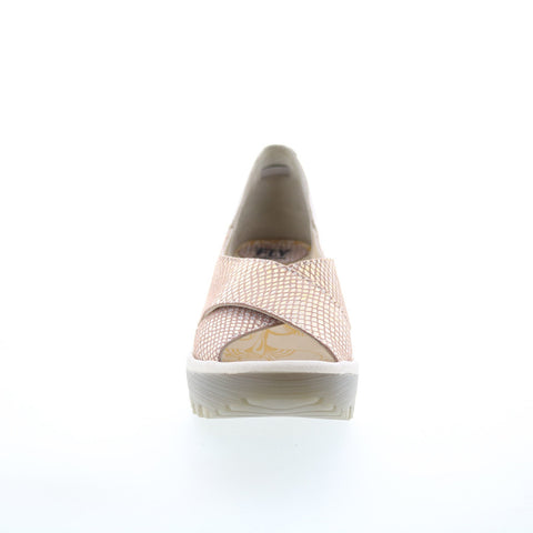 Fly London Yoma YOMA307FLY-005 Womens Gold Leather Wedges Sandals Shoes