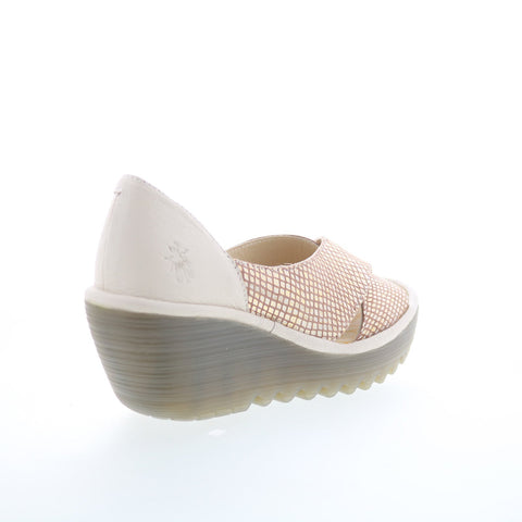 Fly London Yoma YOMA307FLY-005 Womens Gold Leather Wedges Sandals Shoes