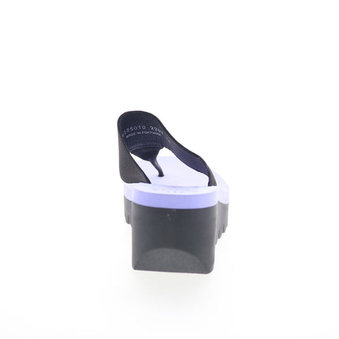 Fly London Yomu YOMU725FLY-010 Womens Black Leather Wedges Sandals Shoes