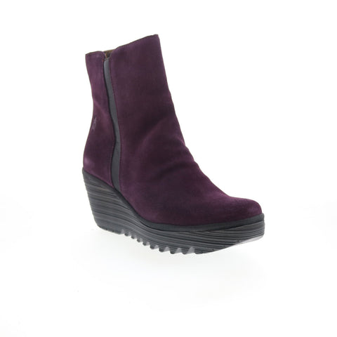 Fly London Yopa YOPA461FLY-002 Womens Purple Suede Casual Dress Boots