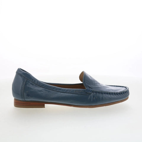 Hush Puppies Yorktese H509363 Womens Blue Patent Leather Loafer Flats Shoes