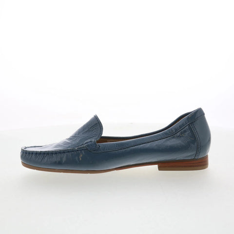 Hush Puppies Yorktese H509363 Womens Blue Patent Leather Loafer Flats Shoes
