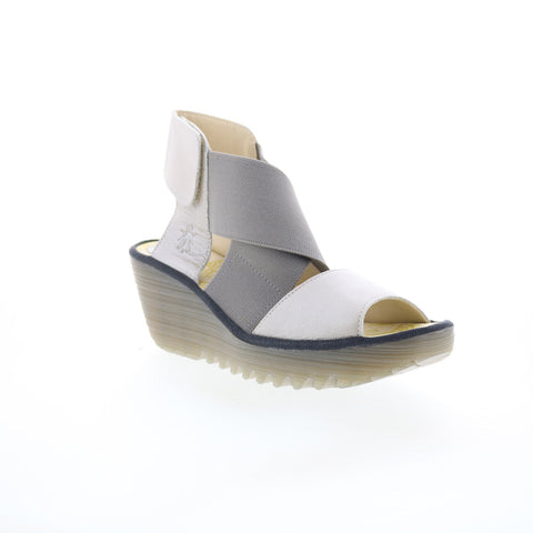 Fly London Yuba YUBA385FLY-009 Womens Brown Leather Wedges Sandals Shoes