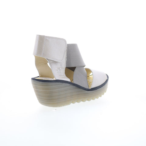 Fly London Yuba YUBA385FLY-009 Womens Brown Leather Wedges Sandals Shoes