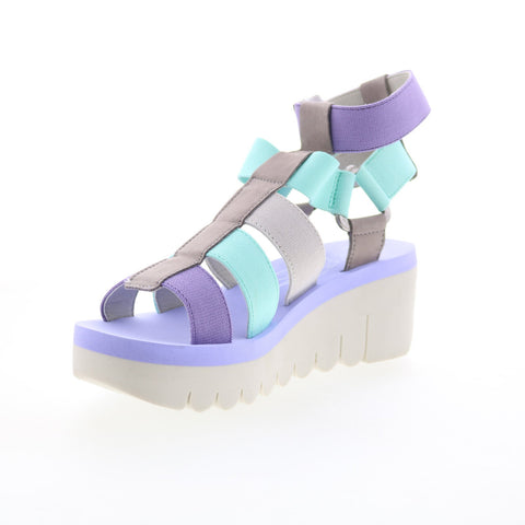 Fly London Yufi YUFI032FLY-006 Womens Gray Leather Platform Sandals Shoes