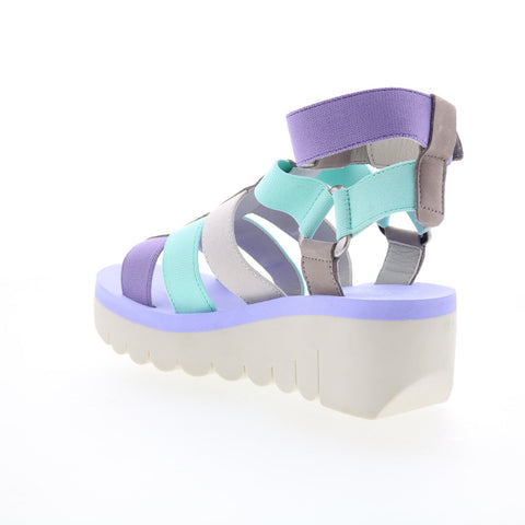 Fly London Yufi YUFI032FLY-006 Womens Gray Leather Platform Sandals Shoes