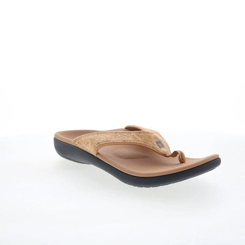 Spenco Yumi 2 Cork 20222 Womens Brown Synthetic Flip-Flops Sandals Shoes
