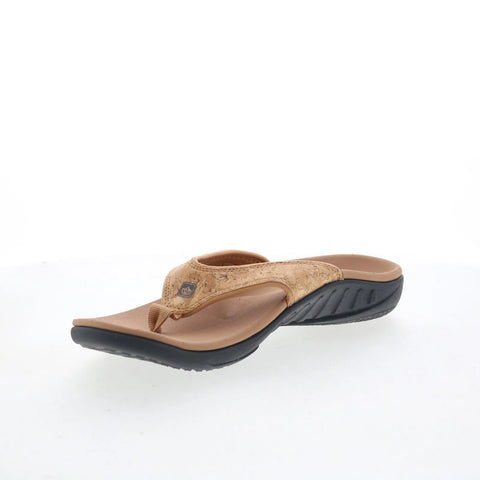 Spenco Yumi 2 Cork 20222 Womens Brown Synthetic Flip-Flops Sandals Shoes