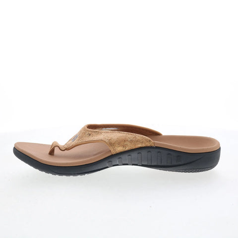 Spenco Yumi 2 Cork 20222 Womens Brown Synthetic Flip-Flops Sandals Shoes