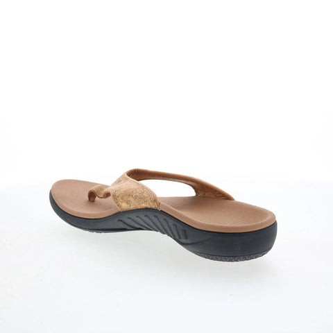 Spenco Yumi 2 Cork 20222 Womens Brown Synthetic Flip-Flops Sandals Shoes