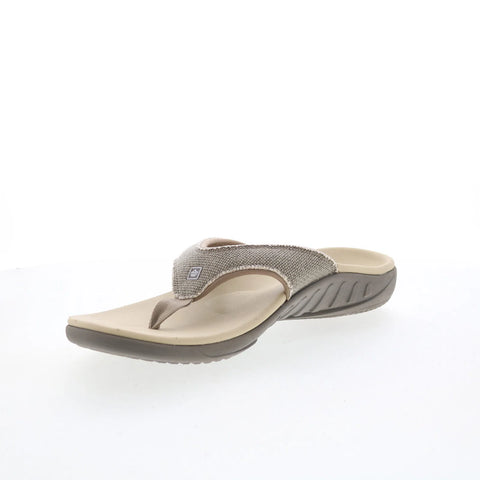 Spenco Yumi Canvas Major 39861 Mens Gray Synthetic Flip-Flops Sandals Shoes