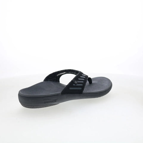 Spenco Yumi Tribal 39673 Mens Black Synthetic Slip On Flip-Flops Sandals Shoes