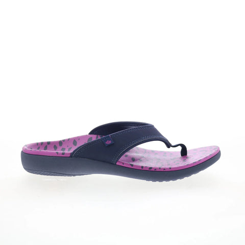 Spenco Yumi Wild SP1228OCH Womens Black Wide Flip-Flops Sandals Shoes