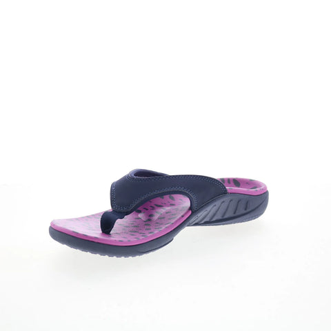 Spenco Yumi Wild SP1228OCH Womens Black Wide Flip-Flops Sandals Shoes