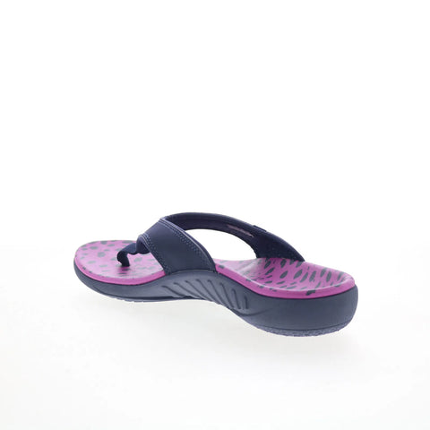 Spenco Yumi Wild SP1228OCH Womens Black Wide Flip-Flops Sandals Shoes