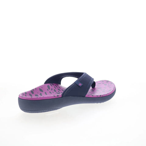 Spenco Yumi Wild SP1228OCH Womens Black Wide Flip-Flops Sandals Shoes