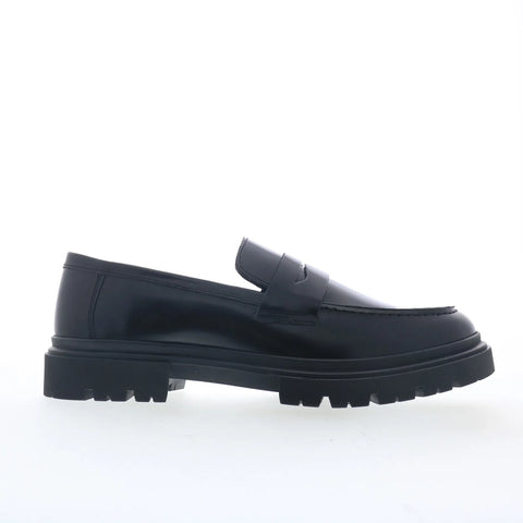 Steve Madden Zaccai Mens Black Leather Loafers & Slip Ons Penny Shoes