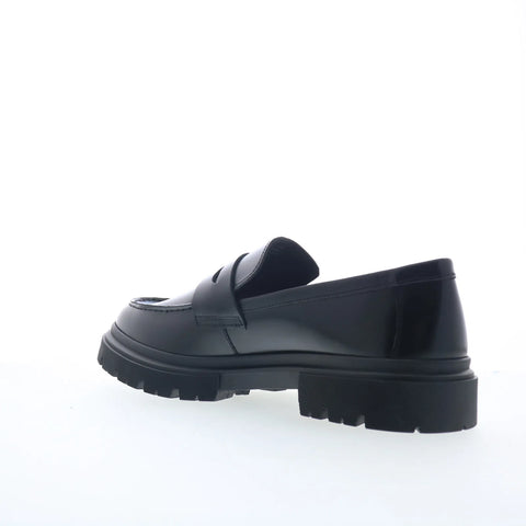 Steve Madden Zaccai Mens Black Leather Loafers & Slip Ons Penny Shoes