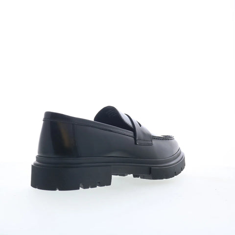 Steve Madden Zaccai Mens Black Leather Loafers & Slip Ons Penny Shoes