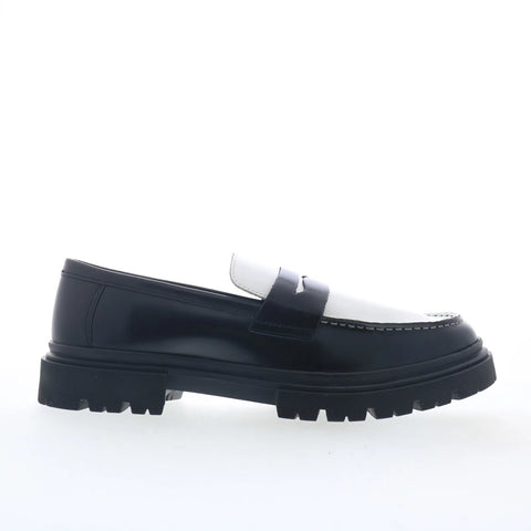 Steve Madden Zaccai Mens Black Leather Loafers & Slip Ons Penny Shoes
