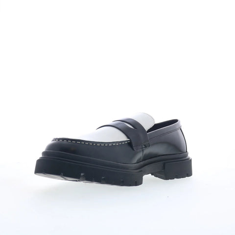 Steve Madden Zaccai Mens Black Leather Loafers & Slip Ons Penny Shoes