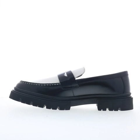 Steve Madden Zaccai Mens Black Leather Loafers & Slip Ons Penny Shoes