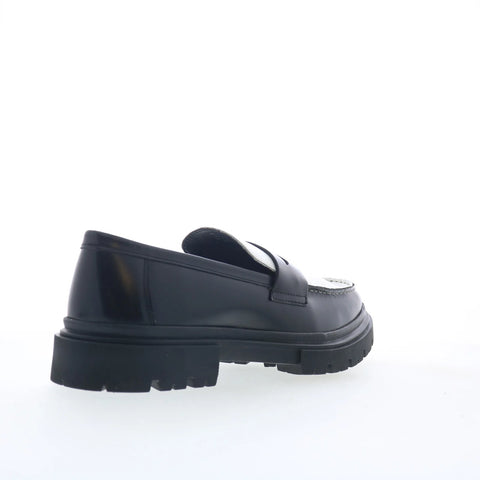 Steve Madden Zaccai Mens Black Leather Loafers & Slip Ons Penny Shoes