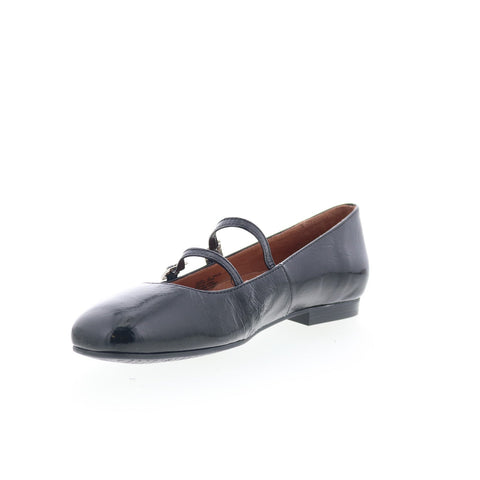 Miz Mooz Zaida Womens Black Leather Hook & Loop Loafer Flats Shoes