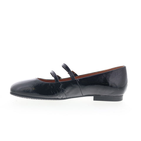 Miz Mooz Zaida Womens Black Leather Hook & Loop Loafer Flats Shoes